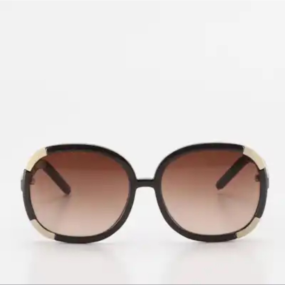 Chloe Poppy oversized Brown and Gold Sunglasses
